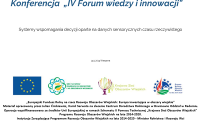 IV Forum wiedzy i innowacji w Warszawie – Systemy wspomagania decyzji oparte na danych sensorycznych czasu rzeczywistego